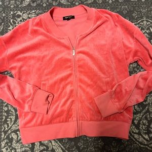 Juicy couture zip up coral velour jacket